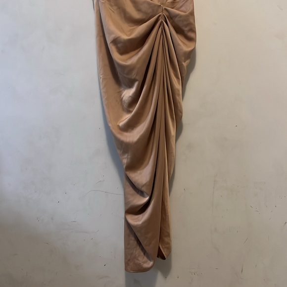 Pretty Little things-Mocha SatinUnderwired Gathred Skirt Midi - Picture 3 of 7